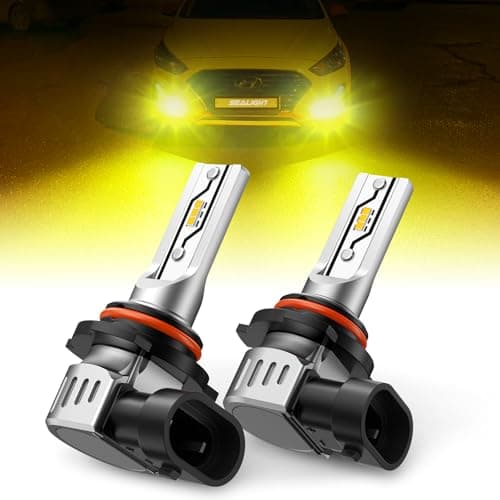 SEALIGH Yellow fog light bulbs 9145 9045 9040 9140 Fog Lights or Daytime Running Light 3000K Yellow 11 Size Plug ang Play Nonpolarity Door Panel LightsPack of 2