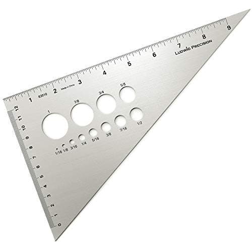 Ludwig Precision 10" 30-60-90-Degree Aluminum Drafting Triangle, 83010