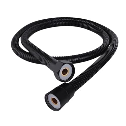 New Ware 1 Meter Stainless Steel Matt Black Hose Pipe | Flexible Health Faucet & Shower Tube with Brass Nut | 1/2 Inch (15 mm)