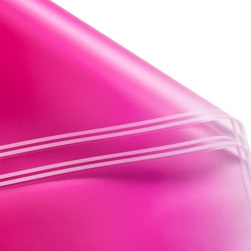 RUSPEPA 20 Sheets Flower Wrapping Paper Hot Pink Gradient Color Plastic Packaging Waterproof Floral Bouquet Wrapping Paper Florist Supplies Packaging for Birthday Wedding DIY Crafts