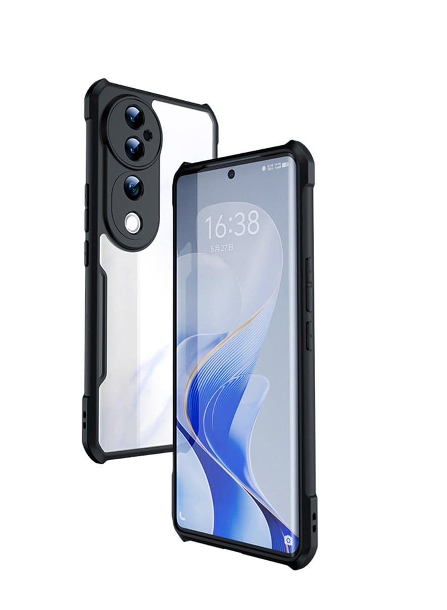 VIVO V40 Pro 5G Case Back Cover Shockproof| 360 Degree Camera Protection TPU+PC | Acrylic Transparent Clear Eagle Cover (Transparent)