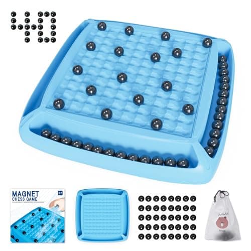 Magnet Game Board Game for Kids 812 Magnetic Game Chess Set for Kids and Adults Family and Friend Games Night Magnet Chess Game 40 Piceses 24 Players Cyan