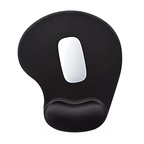 Hsurbtra Ergonomic Mouse Pad with Wrist Rest Support, Gel Mouse Pads with Non-Slip PU Base, Pain Relief Memory Foam Computer Mat, Cute Office Supplies Desk Decro Accessories, Jet Black