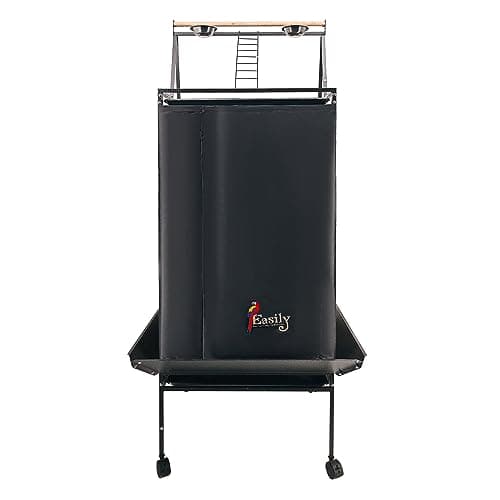 Easily Bird Cage Cover for Large Bird Cage with Play Top, Good Night Birdcage Covers, Black, 68"
