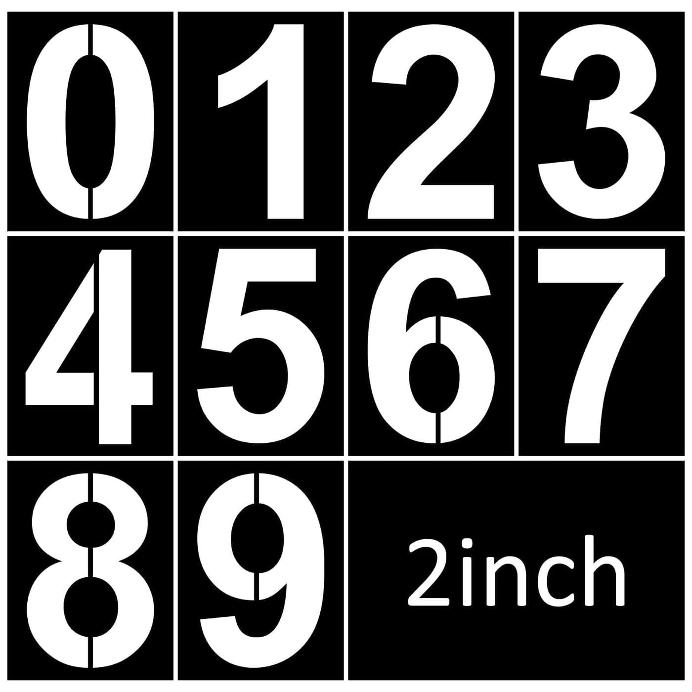 2 Inch Plastic Number Stencils Reusable Digital Templates for Cake Address Painting