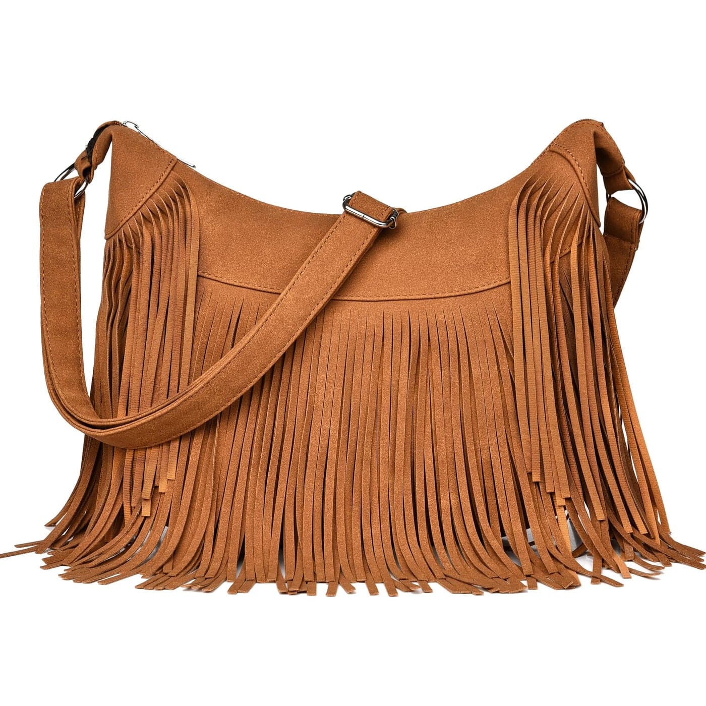 Fringe Hobo Bags for Women Vintage Suede Crossbody Bag Hippie Western Cowgirl Purses Tassel Shoulder Bag