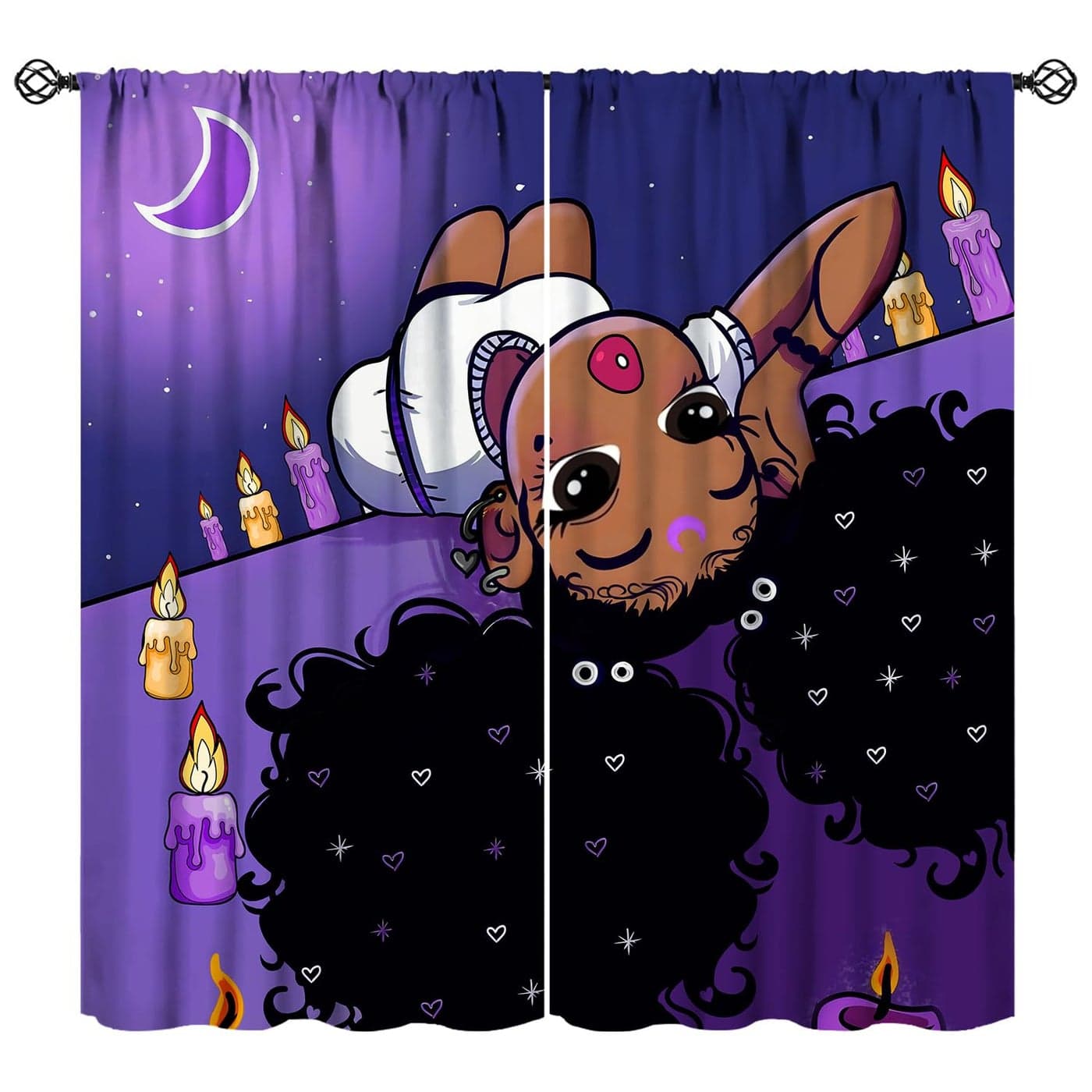 SHElifestyle African American Black Girl Curtains Black Girl Magic Blackout Rod Pocket Windows Door Curtain for Kids Girls Bedroom Study Room Living Room Home Decro 42x45in