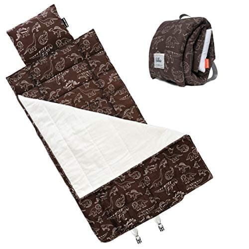 Bulkie Toddler Nap Mat Sleep Mat for Kids Daycare and Preschool Folds Up to Carry on Back Dinosaurs