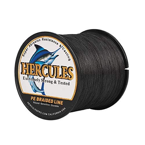 HERCULES Super Cast 500M 547 Yards Braided Fishing Line 30 LB Test for Saltwater Freshwater PE Braid Fish Lines Superline 8 Strands - Black, 30LB (13.6KG), 0.28MM