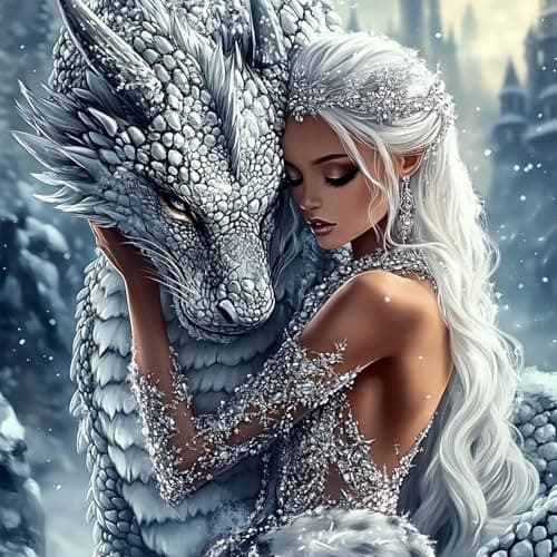Lxmsja Queen Dragon Diamond Art Kits for Adults Winter Castle Diamond Painting Kits for Beginners 5D DIY Full Drill Gem Art Crafts for Adults Home Wall Decor 12x12 inch