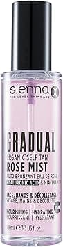 Sienna X Gradual Organic Self Tan Rose Mist Hyaluronic Acid Niacinamide Facial Tanner