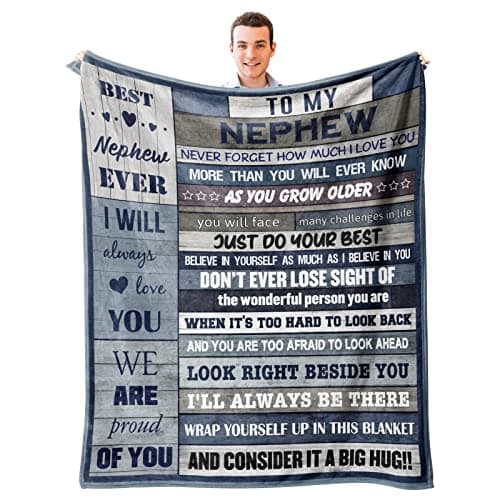 Xutapy Nephew Gifts from Auntie Uncle, Birthday Christmas Graduation Gifts for Nephew Blanket 60’’x50’’