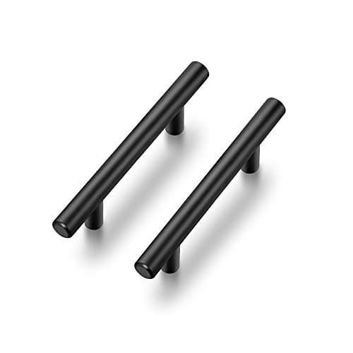 Ravinte 50 Pack 6 inch Cabinet Pulls Matte Black Stainless Steel Kitchen Cupboard Handles Cabinet Handles 3.75” Hole Center