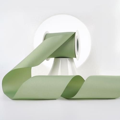 MEEDEE Olive Green Grosgrain Ribbon 3 Inch Grosgrain Hair Ribbons 10 Yards Per Roll Thick Green Ribbon for Cheer Bow Hair Bow Supplies Wide Ribbons for Crafts Sewing Scrapbooking