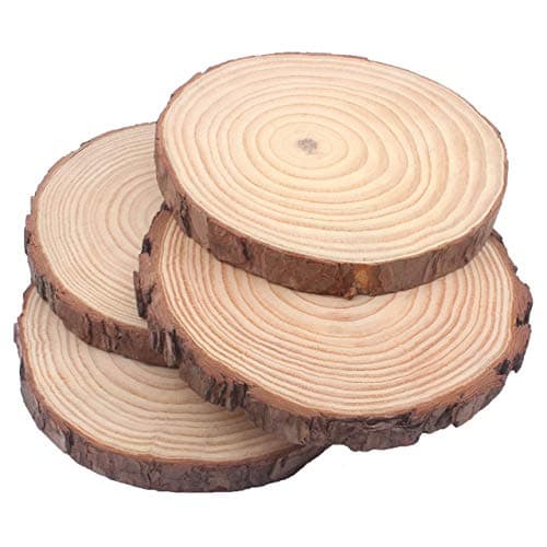 6Pack 7"-8" Round Rustic Woods Slices Unfinished Wood Great for Weddings Centerpieces Craft