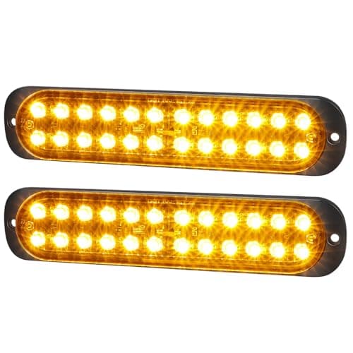 XtraGlow 7.5 inch Aluminum Housing Amber 24LEDs Trailer Side Marker Turn Signal Light Surface Mount Clearance Lights of Truck Motorcycle Tractor RV Pickup, IP67 Waterproof 2Pcs