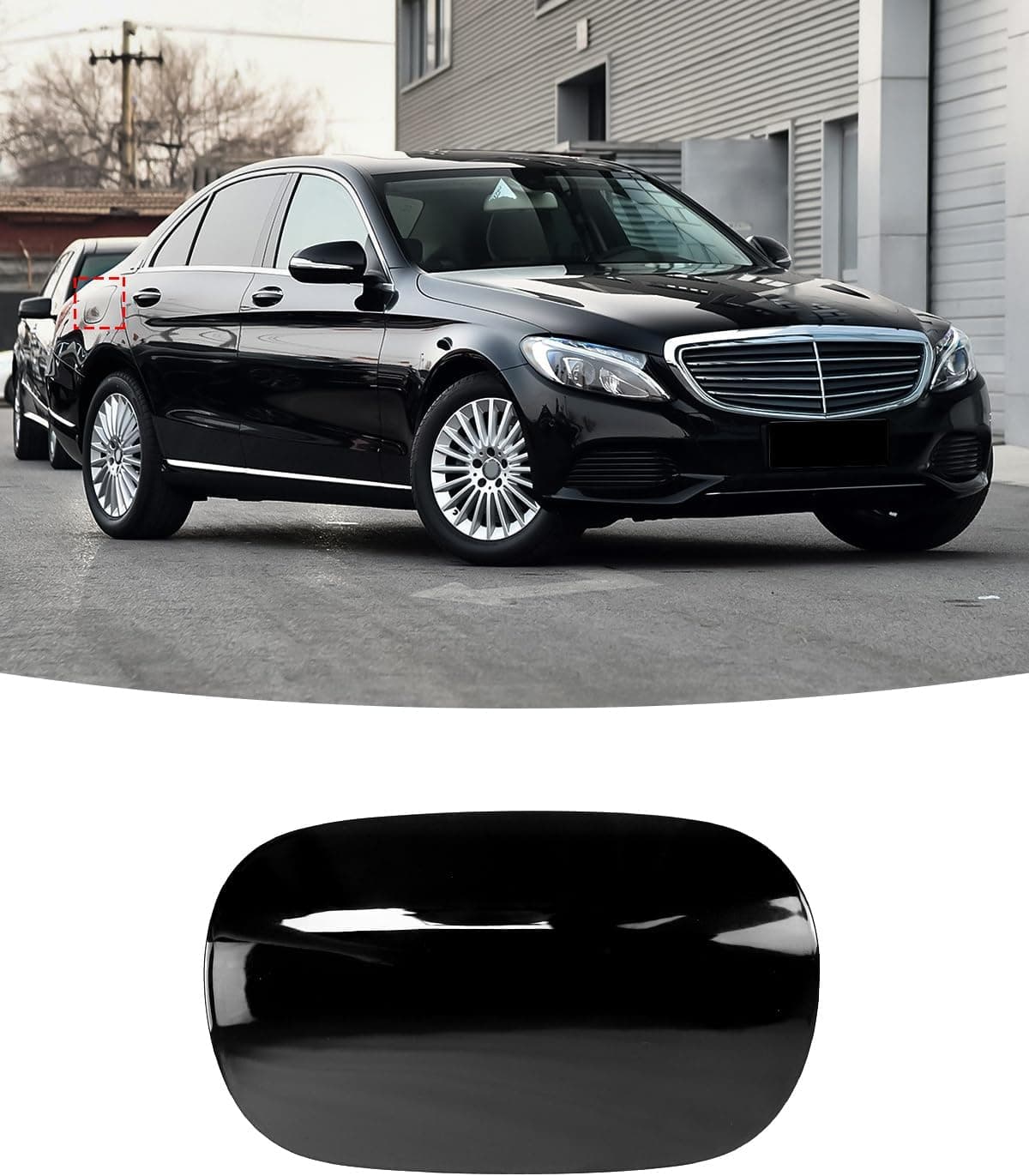 LIMBQS Fuel Tank Cover for Mercedes-Benz C300 C400 C43 C450 C63 (2015-2021) - Black