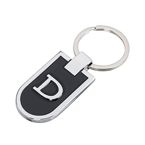 AUGEN Stainless Steel Alphabet Letter D Keychain Metal Initials For Car & Bike Gifting With Key Ring Anti-Rust (Pack Of 1)