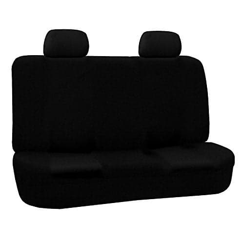 FH Group Car Seat Cover for Back Seat Cloth - Universal Fit Rear Seat Covers for Cars with Solid Bench,Car Seat Protector for Dogs and Kids,Car Interior Accessories for SUV,Sedan and Van Black