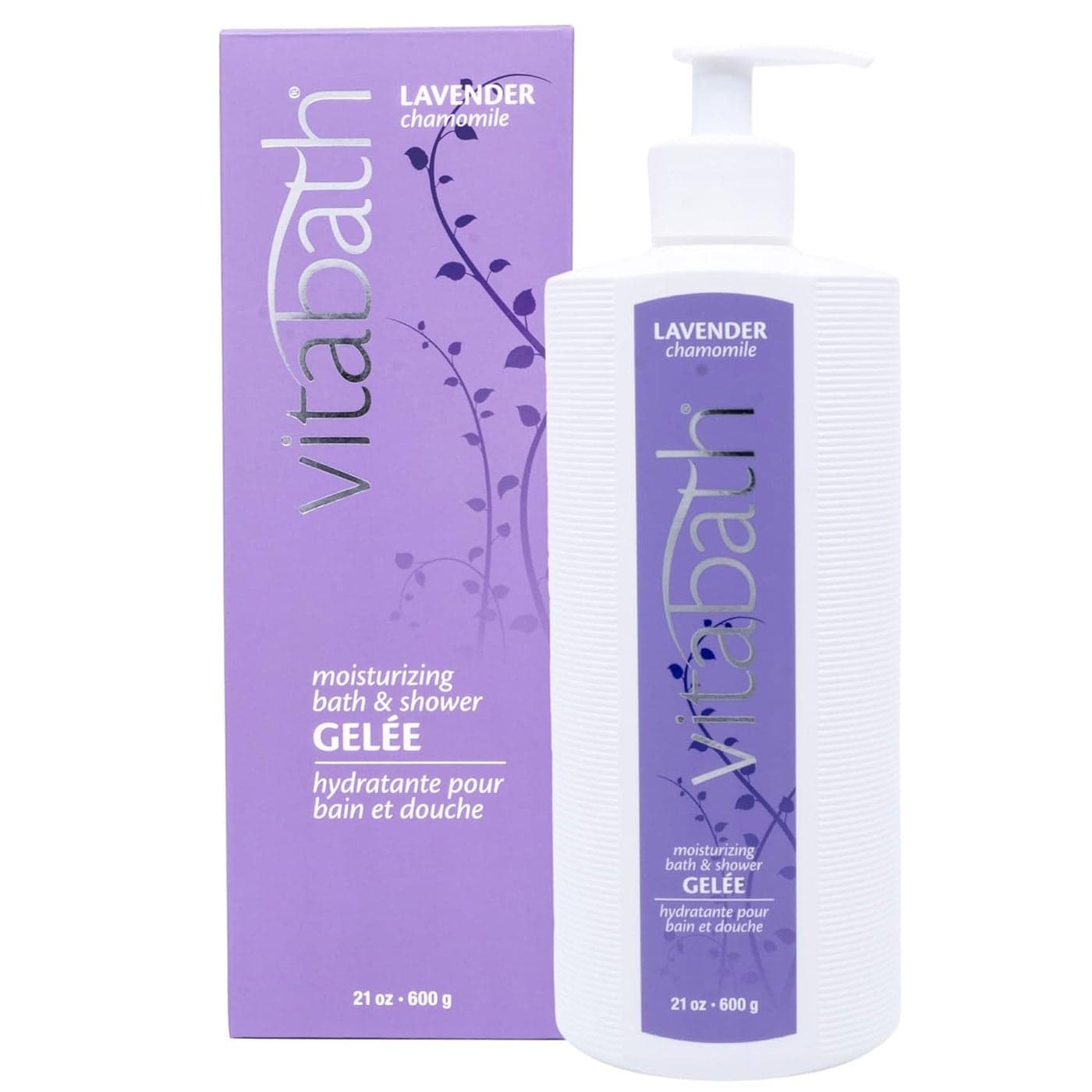 Vitabath Lavender Chamomile Moisturizing Bath Shower Gel Wash Calming Hydrating Botanical SkinSoftening Skincare Body Cleanser Foaming Gelee 21 oz