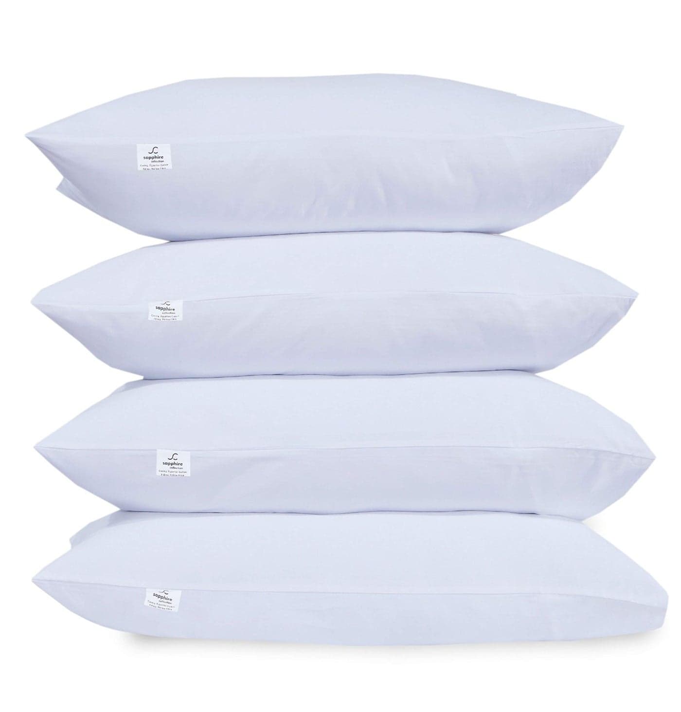 Sapphire Collection Soft Hotel Quality PollyCotton Hallowfibre New filled Sleeping pillows pack of 4 medium support for Stomach back and Side Sleepers 4Pack