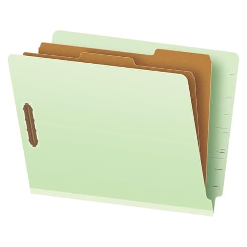 Pendaflex Pressboard End-Tab Classification Folders, Legal Size, 6 Section, 2.5" Expansion, Light Green, 10/BX (23324)