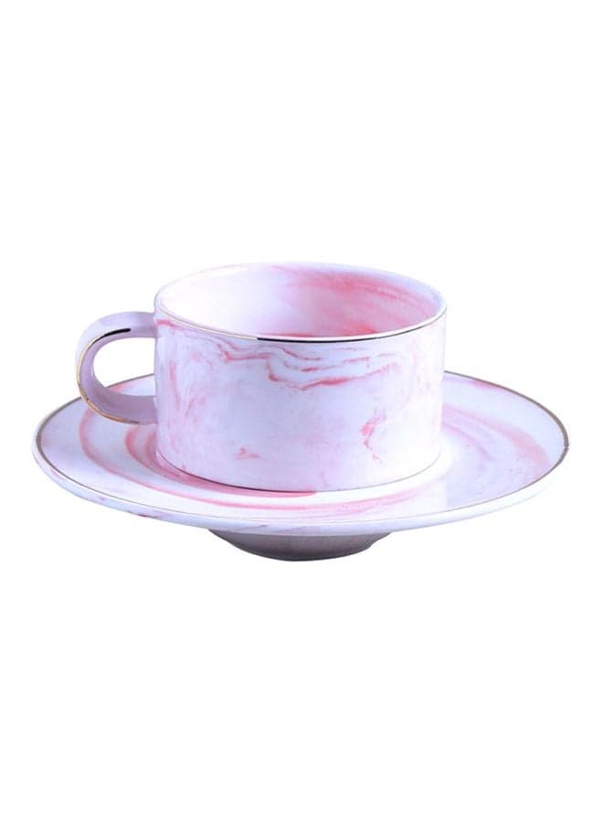 2 PCS Ceramics Marble Plates and Cup Set, Royal Vintage Coffee Cup Cappuccino Afternoon Tea Tableware,for Espresso Office
