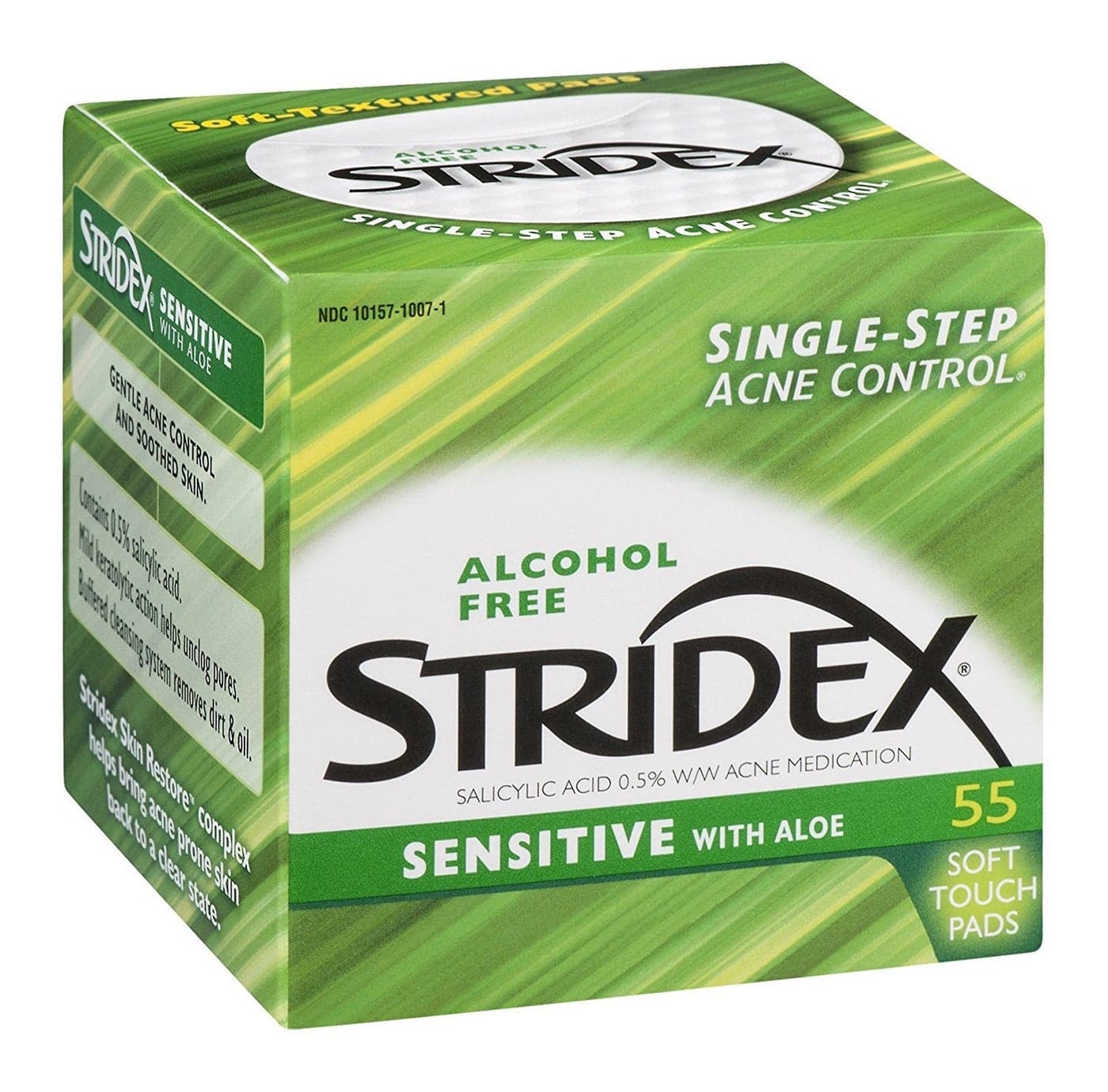 Stridex SingleStep Acne Control Sensitive with Aloe Alcohol Free Soft Touch Pads