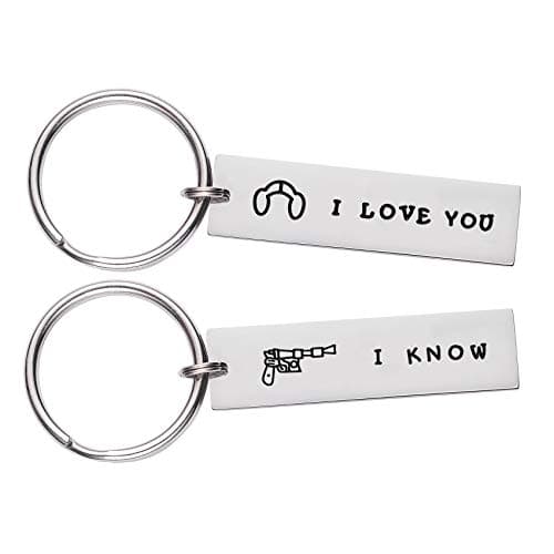 LParkin Star Wars Keychain Keyring I Love You I Know Couple Gifts for Him and Her Girlfriend Boyfriend Husband Wife Fans