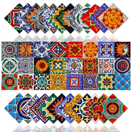 Terrablossom 24Pcs Peel and Stick Tile Stickers for Kitchen Bathroom Backsplash Waterproof Traditional Design Wall Decals Easy to Apply DIY Home Decor (Style A, 6 x 6 Inch)