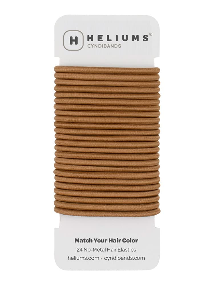 Cyndibands Elastic Hair Ties Dark Golden Blonde 4mm x 175 Inch Diameter Ponytail Holders 24 Count