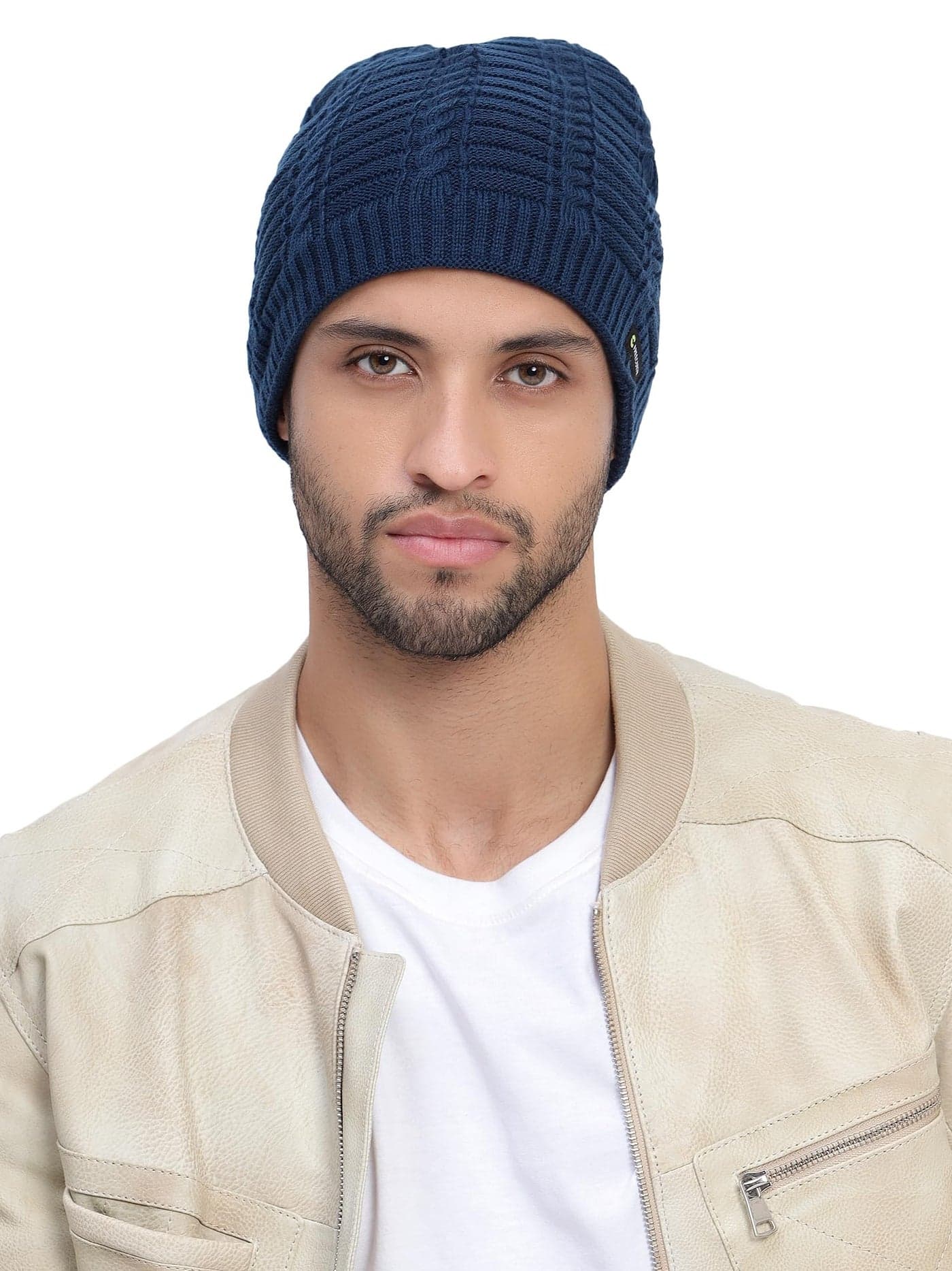 Freecultr Unisex Ultimate Luxury Winter Beanie Cap for Men Women Blue | Trendy Slouchy Skull Fit | Durable Knitted Woolen & Extra Plush Thermal Fur Lining for Outdoor Comfort