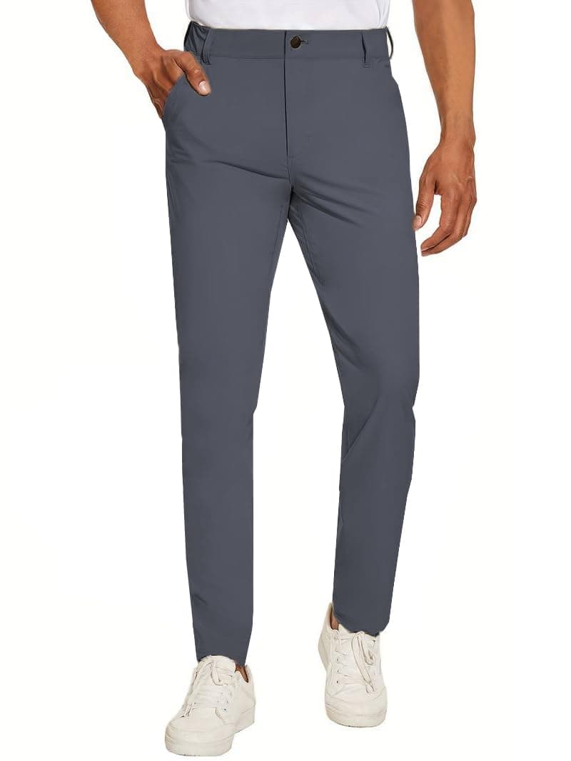 TOPLOT Men's Casual Pants | Comfortable Fit Design | Clean Look Structure | Versatile Easy Movement Fit | Stylish Everyday Wear | Perfect for Casual & Travel Use (5223_34_Dark Grey)