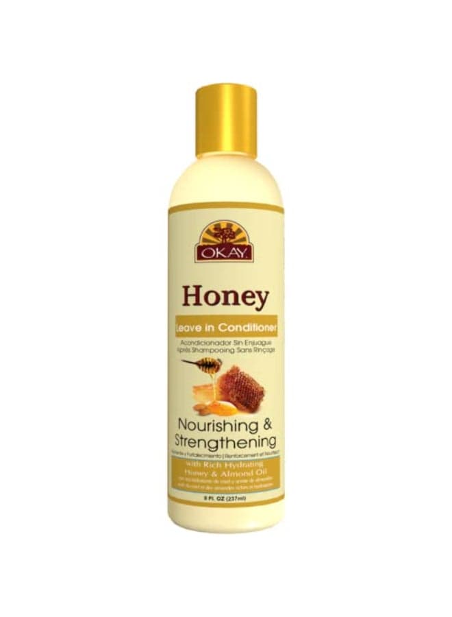 OKAY Honey LeaveIn Deep Conditioner For All Hair Types Textures Hydrate Smooth Strengthen With Shea Butter Almond Avocado Free of Parabens Silicones Sulfates 8 oz