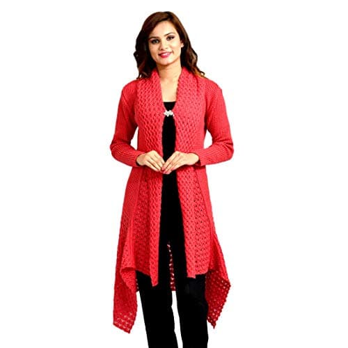 PIPASA Women Winter Designer Woolen Sweater Plain Shrug Cardigan (Freesize)