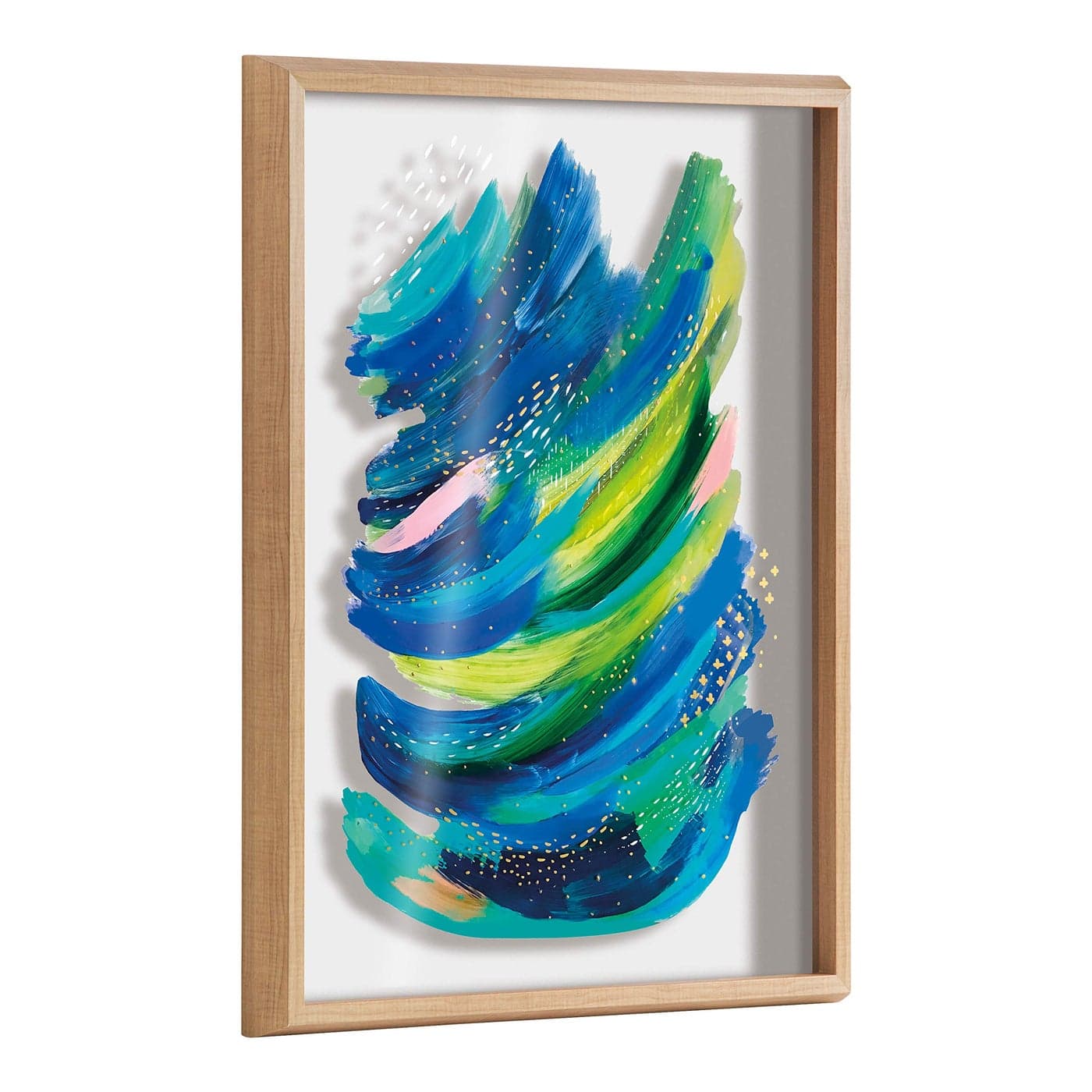 Kate and Laurel Blake Bright Abstract 2 Framed Printed Glass Wall Art by Jessi Raulet of Ettavee 18x24 Natural Colorful Abstract for Wall