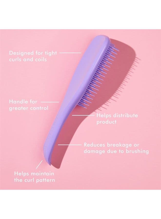 Tangle Teezer The Naturally Curly Ultimate Detangling Brush, Dry and Wet Hair Brush Detangler for for 3C to 4C Hair, Purple Passion