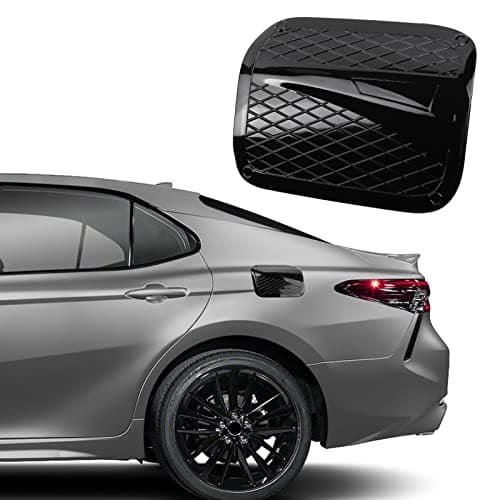 CKE for 8th Gen Camry Compatible with Toyota Camry 2024 2023 2022 2021 2020 2019 2018 Accessories Car Fuel Tank Cover Trim Oil Gas Cap Exterior Decoration Sticker -Glossy Black