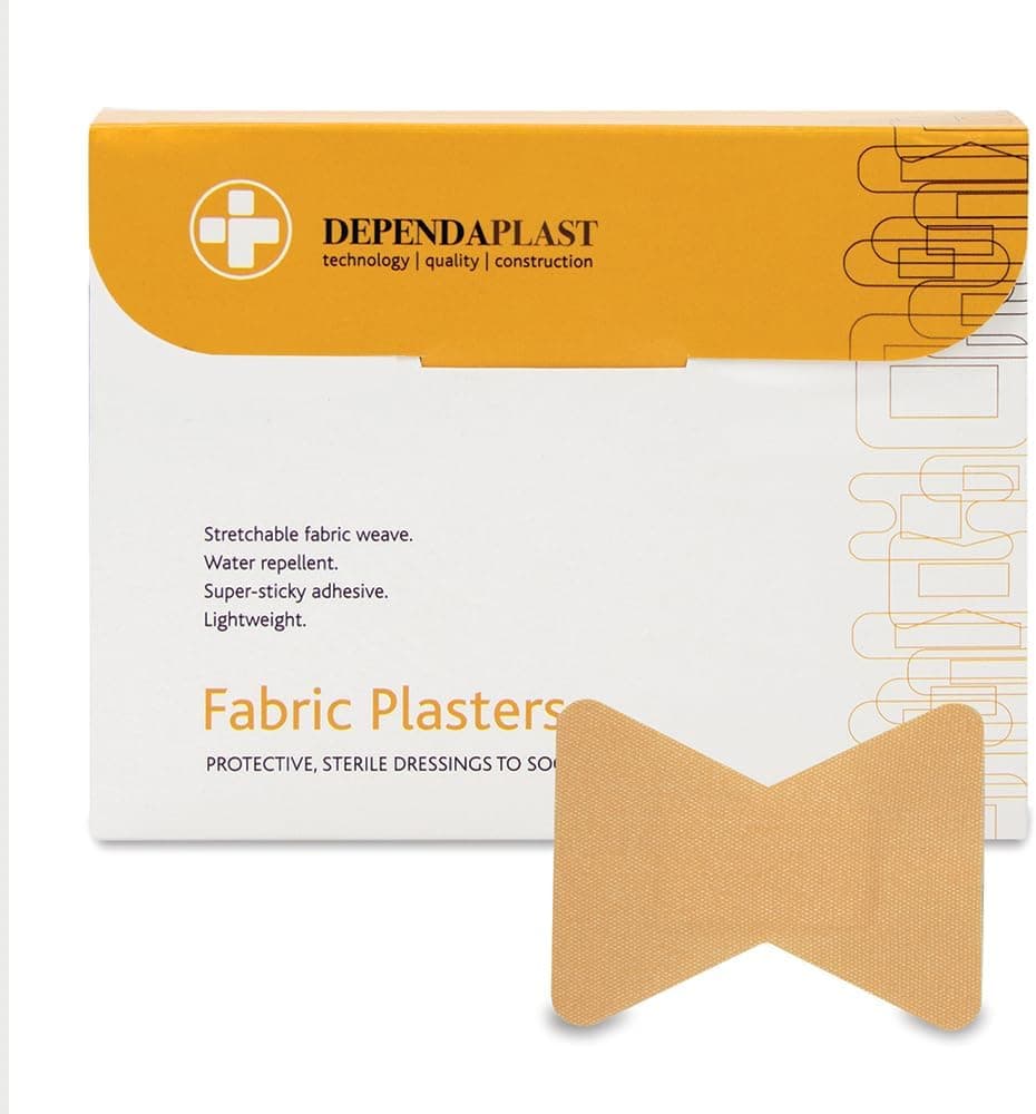 Dependaplast Advanced Fabric Plasters Fingertip LatexFree Washproof Extra Flexible LowAllergy Adhesive Lightweight Stretch Box of 50