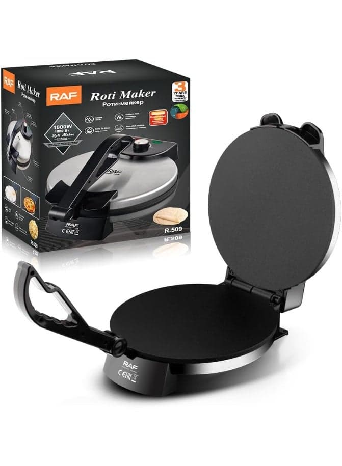 Non-Stick 10-Inch Roti Maker | 1800W Double-Sided Heating Chapati Press | Fast Uniform Heat Flatbread Maker