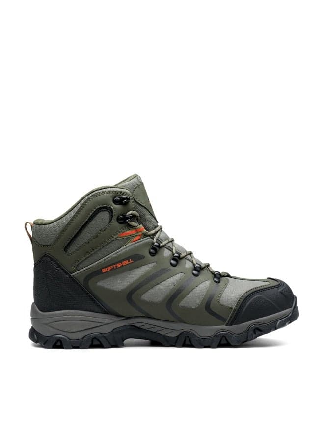 NORTIV 8 Men's Ankle High Waterproof Hiking Boots Outdoor Lightweight Shoes Trekking Trails Armadillo,Size 9.5,Army/Green/Black/Orange,160448_M