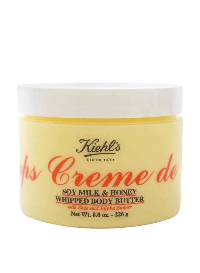 Creme De Corps Soy Milk and Honey Whipped Body Butter Cream, 8 Oz