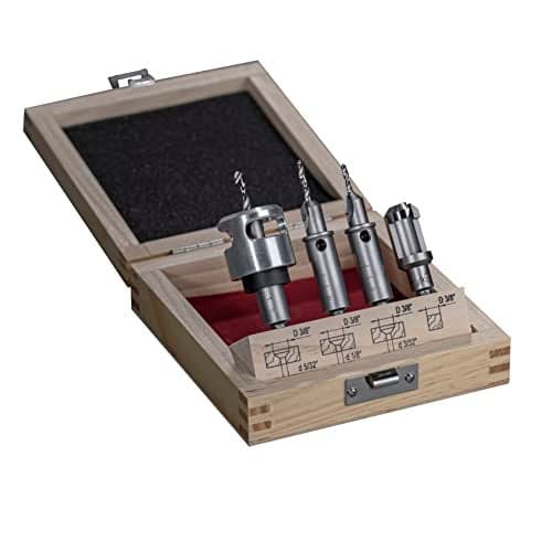 BETOP Industrial Tools-4pc Set Carbide Tipped 82-Deg Countersink bit with Drilling Depth Stop