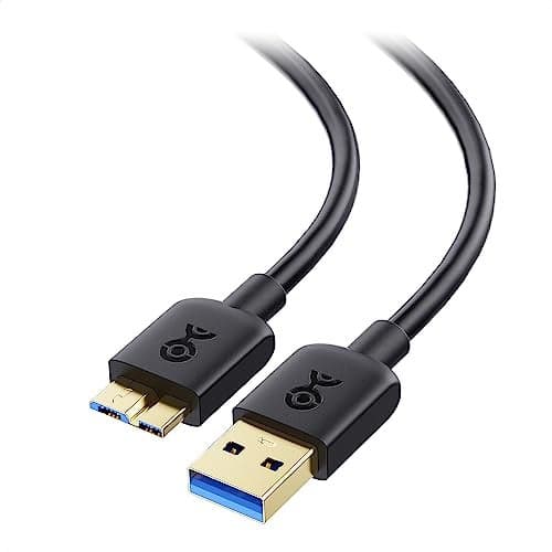 Cable Matters Long Micro USB 3.0 Cable - 15ft, External Hard Drive Cable, USBA to USB Micro B Cord, Compatible with Seagate, LaCie, Toshiba, Samsung, Western Digital/WD External Hard Drive, Black