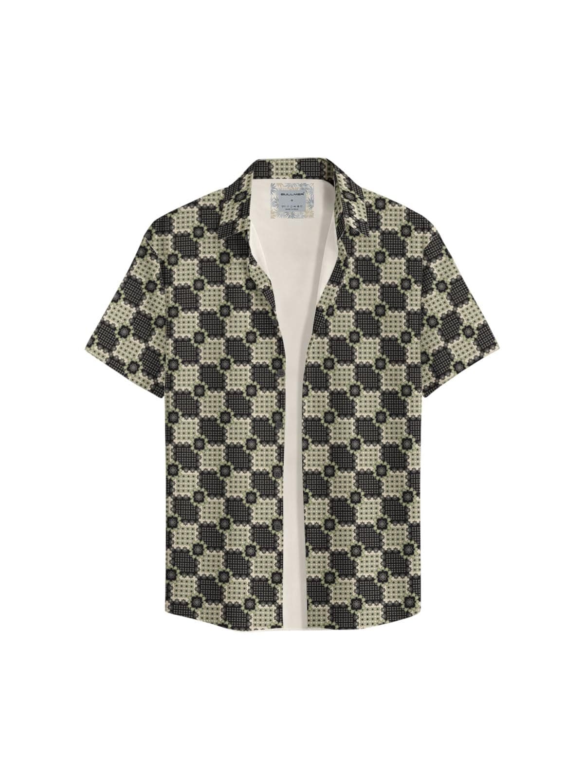 BULLMER Trendy Printed Regular Fit Half Sleeve Causal Shirt for Men_Green_XX-Large