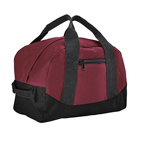 Dalix 12 Mini Two Tone Duffle Bag Maroon