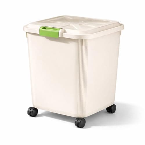 KREPS® Airtight Rice, Grain, Flour Storage With Scoop, Dry Food, Snacks, Sugar, Baking Supplies, BPA Free- Pet Food Storage Container, Dog Cat Birds Food Bin (15KG - Large)