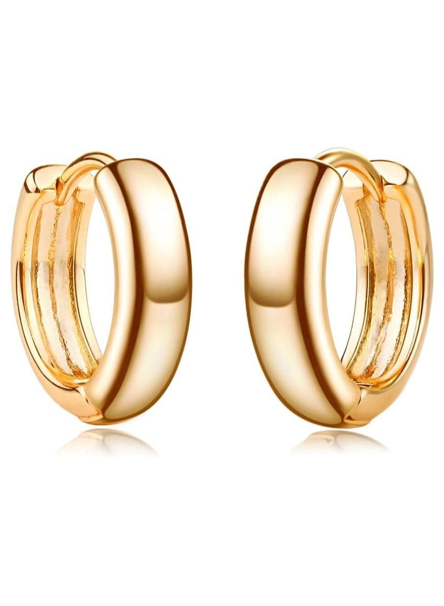 Women Huggie Earrings Gold Hoop 14K Gold Filled Small Simple Handmade Hypoallergenic Everyday Jewelry