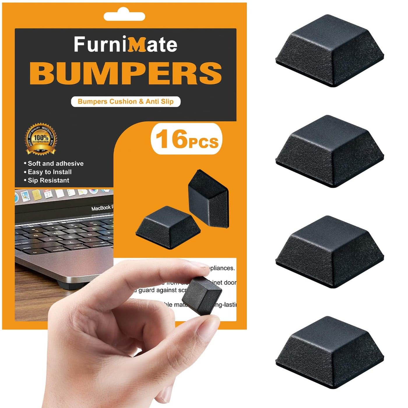 Rubber Feet for ElectronicsAdhesive Rubber Feet 16PCS Black Rubber Bumpers Self Adhesive