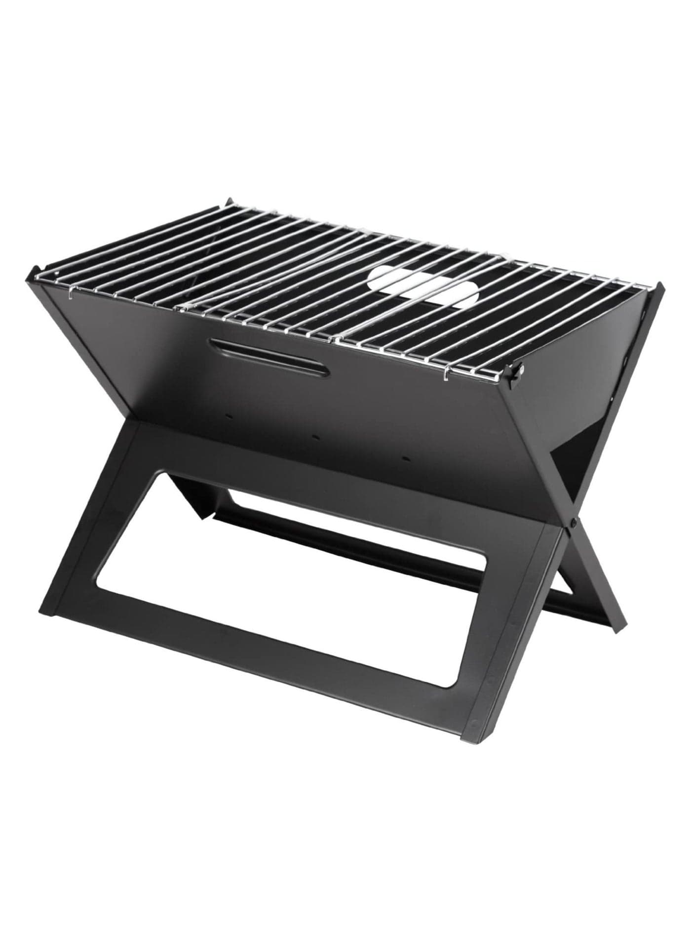 Portable design, handy and light weight, easy to clean, ideal for outdoor barbecue, camping, foldable grill, black